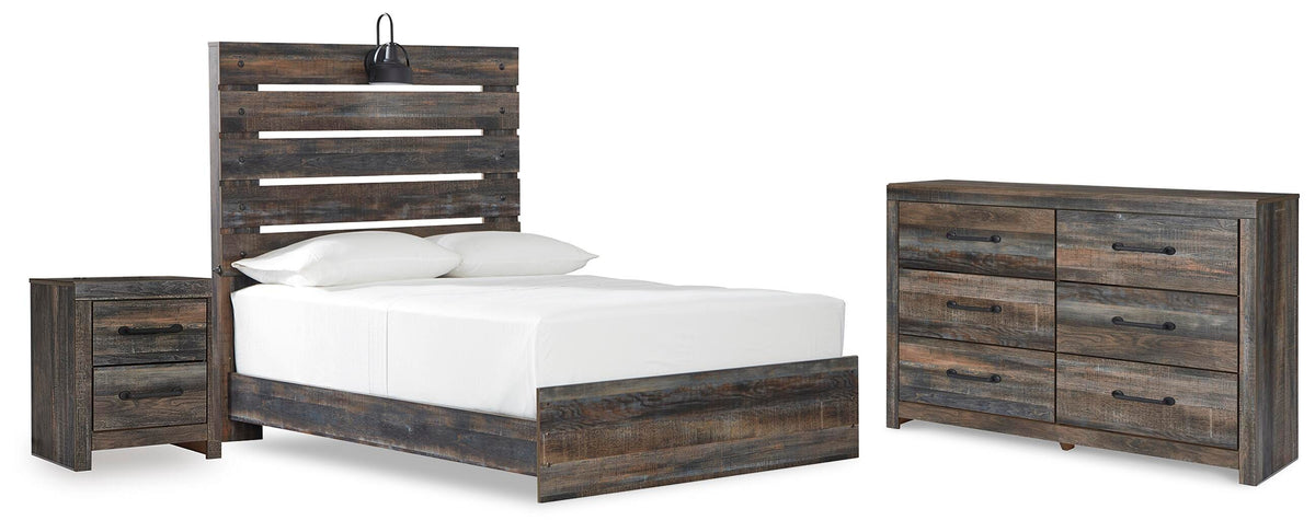 Drystan Panel Bed Set - Full, Dresser and Nightstand