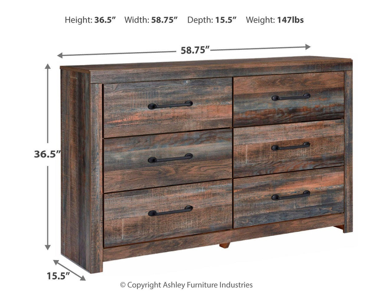 Drystan Queen Bookcase Bed with Storage, Dresser and Nightstand