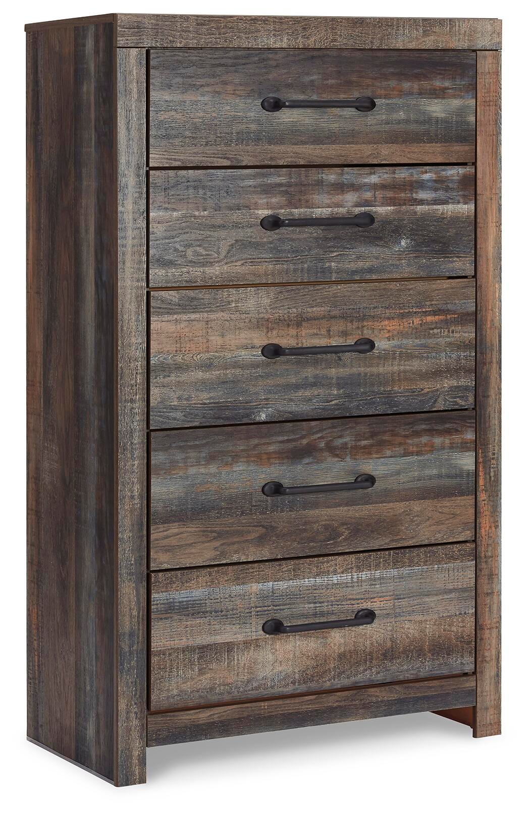 Drystan Queen Bookcase Storage Bed, Dresser, Mirror, Chest and Nightstand