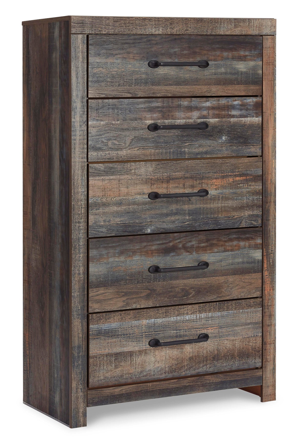 Drystan Panel Bed Set - Full, Mirrored Dresser and Chest