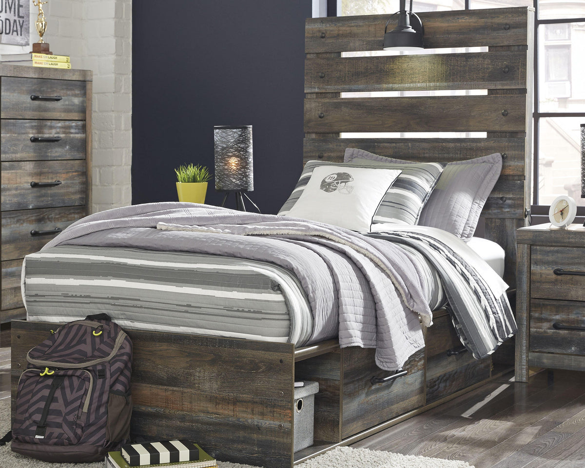 Drystan Queen Panel Bed with 4 Storage Drawers