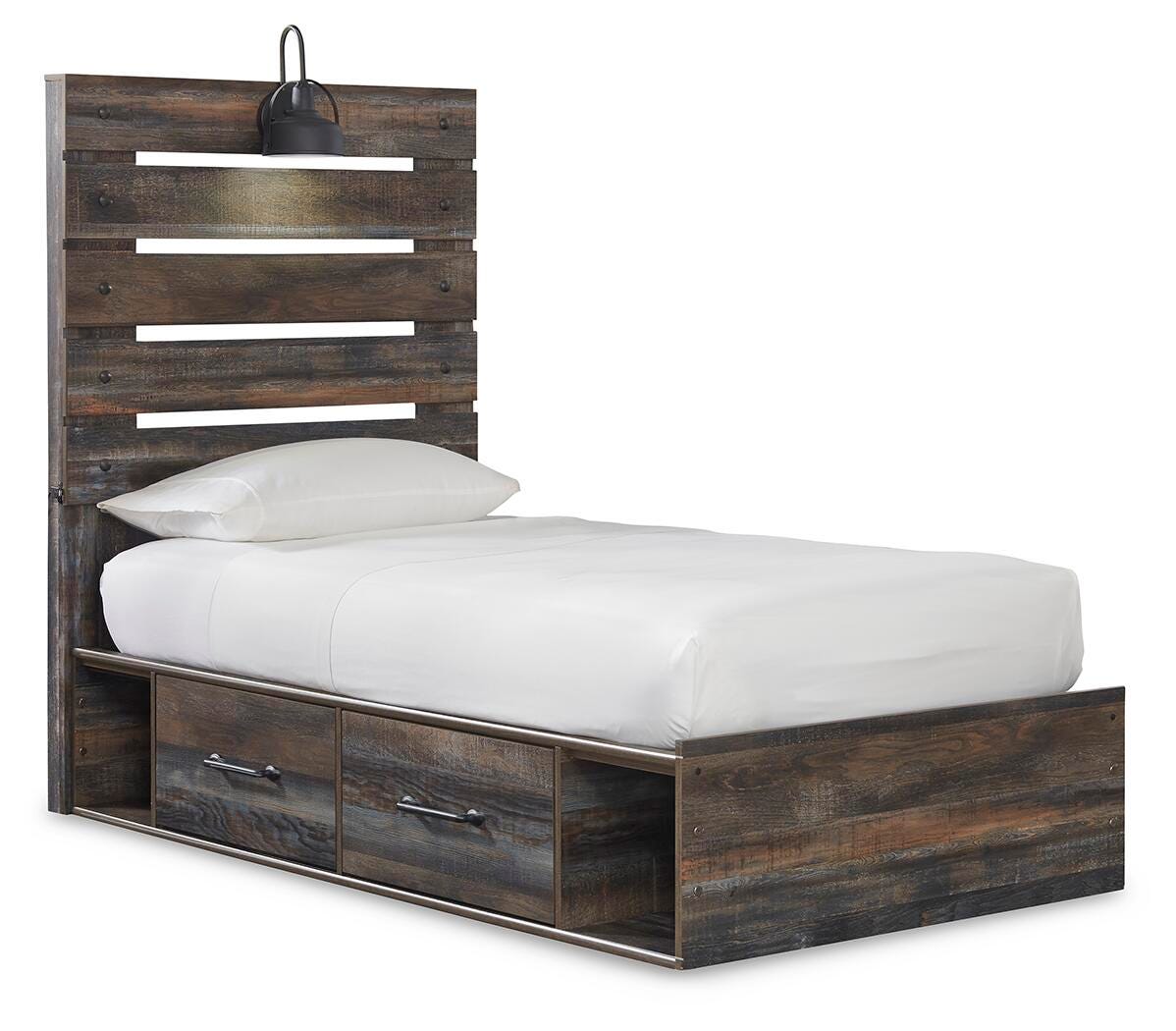 Drystan Queen Panel Bed with 4 Storage Drawers