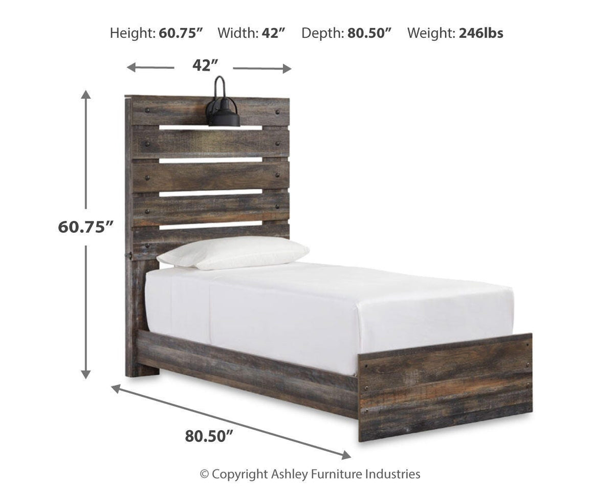 Drystan Panel Bed with 4 Storage Drawers - Twin