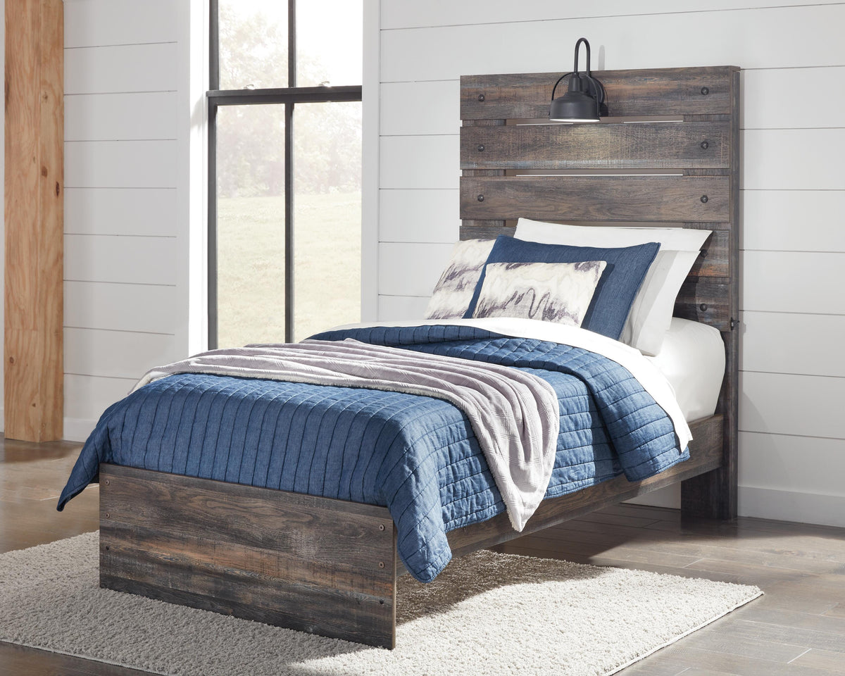 Drystan Twin Panel Bed, Dresser and Mirror