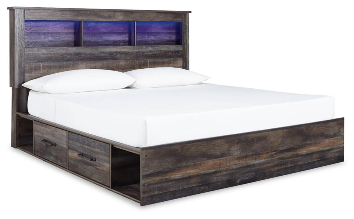 Drystan King Bookcase Storage Bed, Dresser, Mirror, Chest and 2 Nightstands