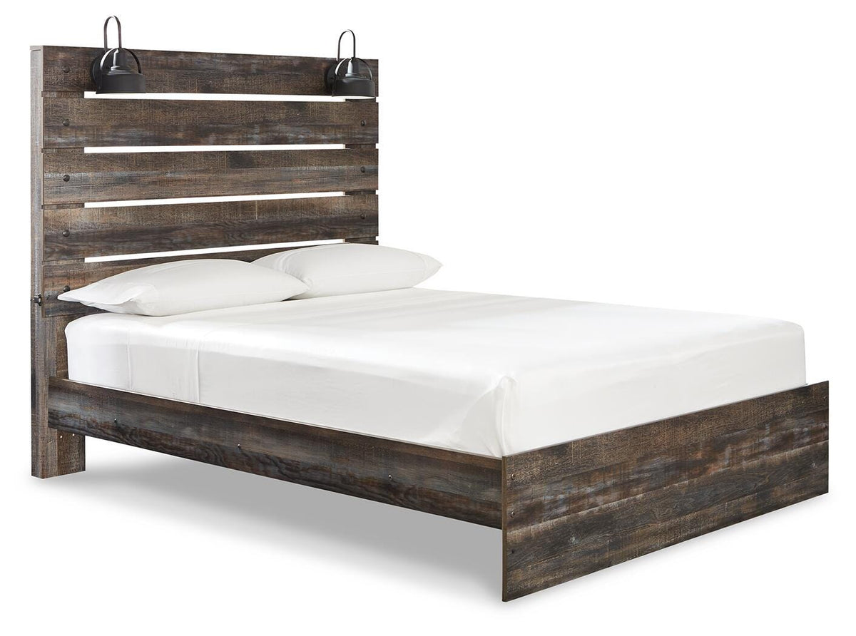 Drystan Panel Bed Set - Queen, 2 Nightstands
