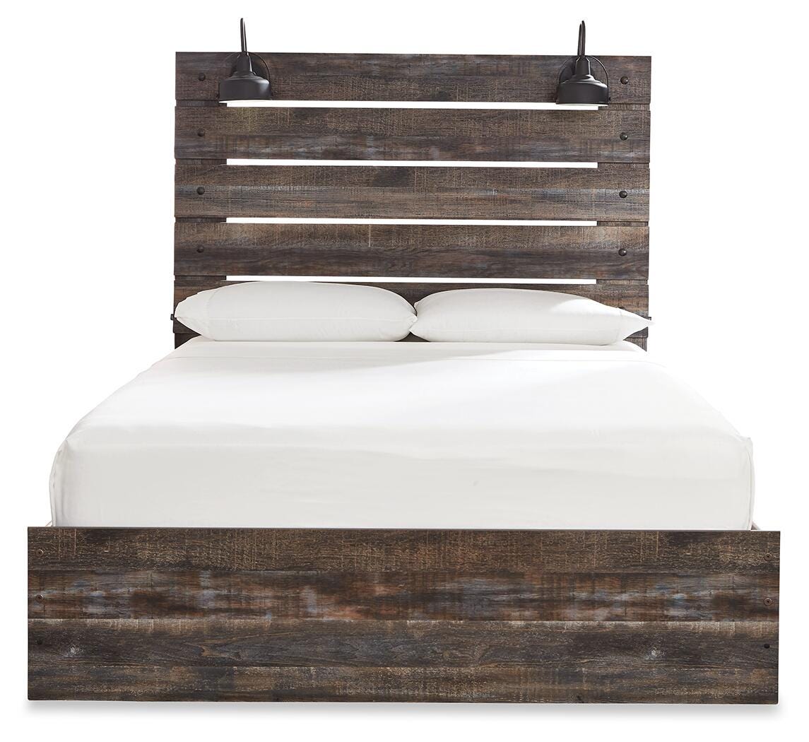 Drystan Queen Panel Bed, 2 Dressers, Mirror, Chest and 2 Nightstands