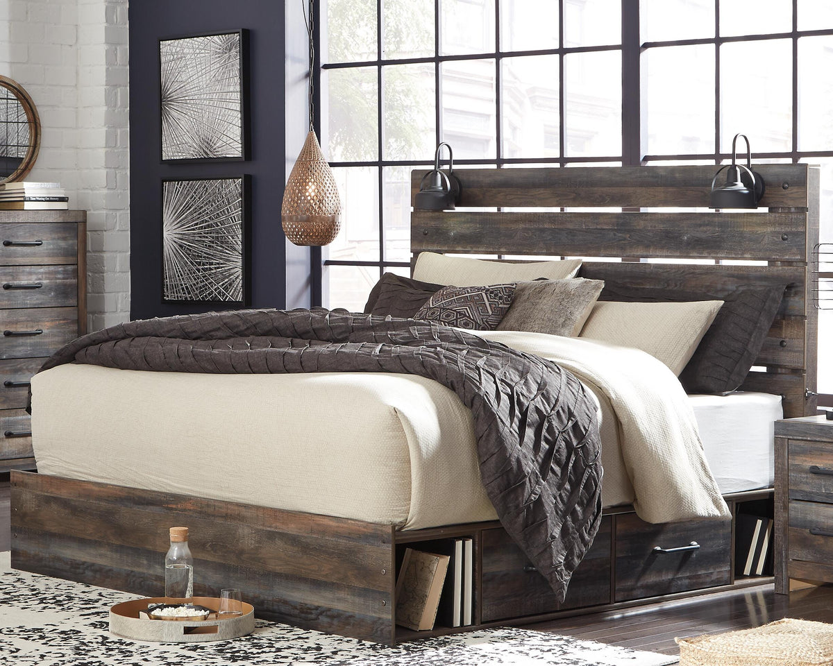 Drystan Queen Panel Bed with 4 Storage Drawers