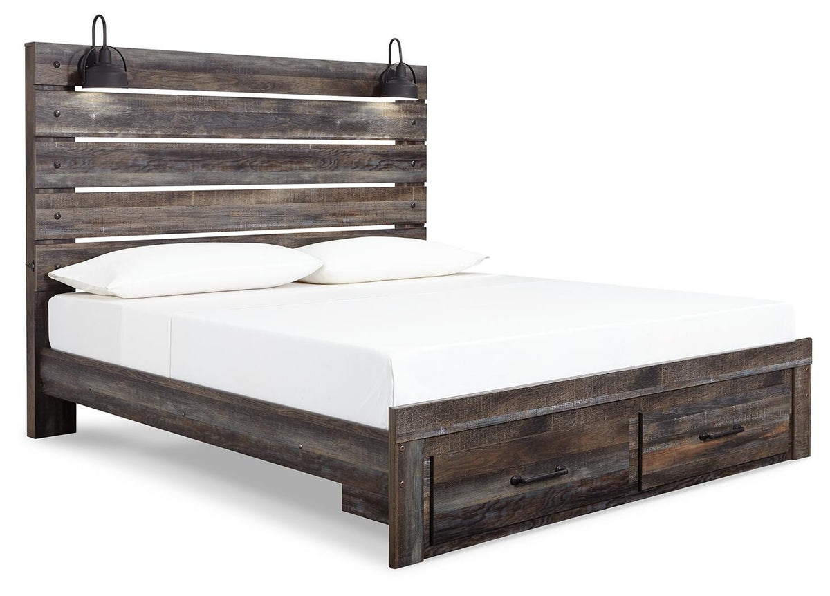 Drystan Queen Panel Bed with 2 Storage Drawers
