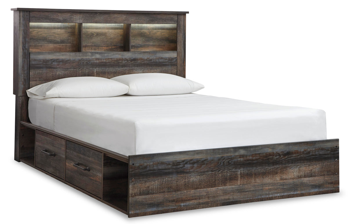 Drystan Bookcase Bed with 4 Storage Drawers Set - Queen, Dresser