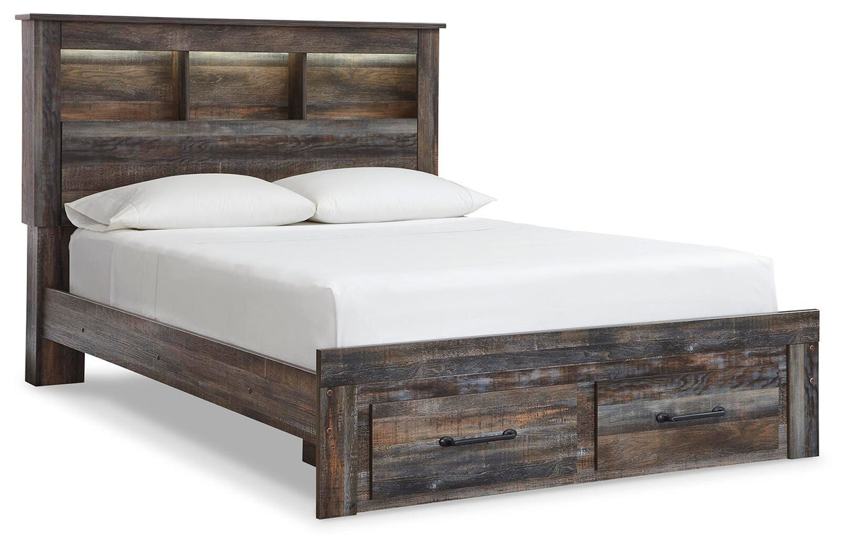 Drystan Queen Bookcase Storage Bed, Dresser and Mirror