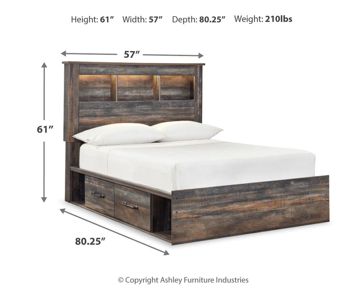 Drystan Bookcase Bed with 2 Storage Drawers - Full