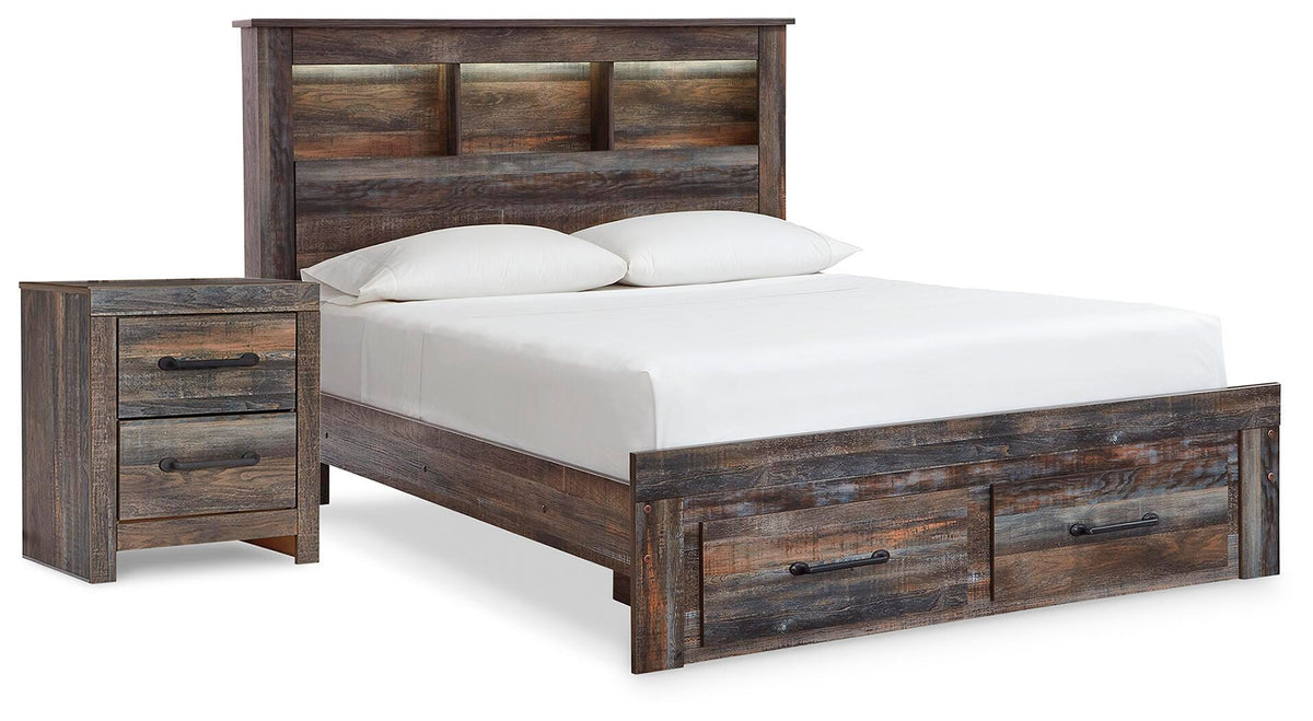 Drystan Full Bookcase Storage Bed and Nightstand