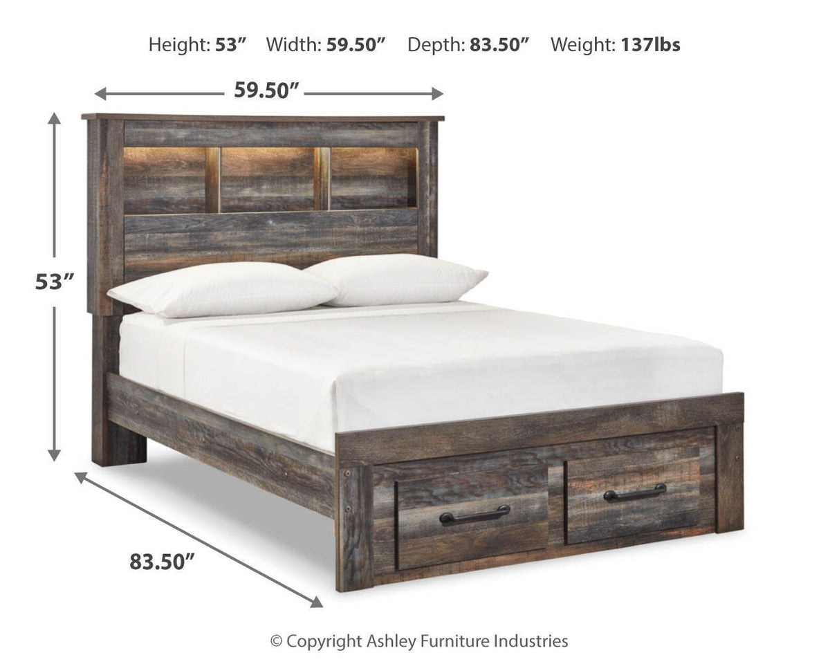 Drystan Bookcase Bed with 2 Storage Drawers - Full