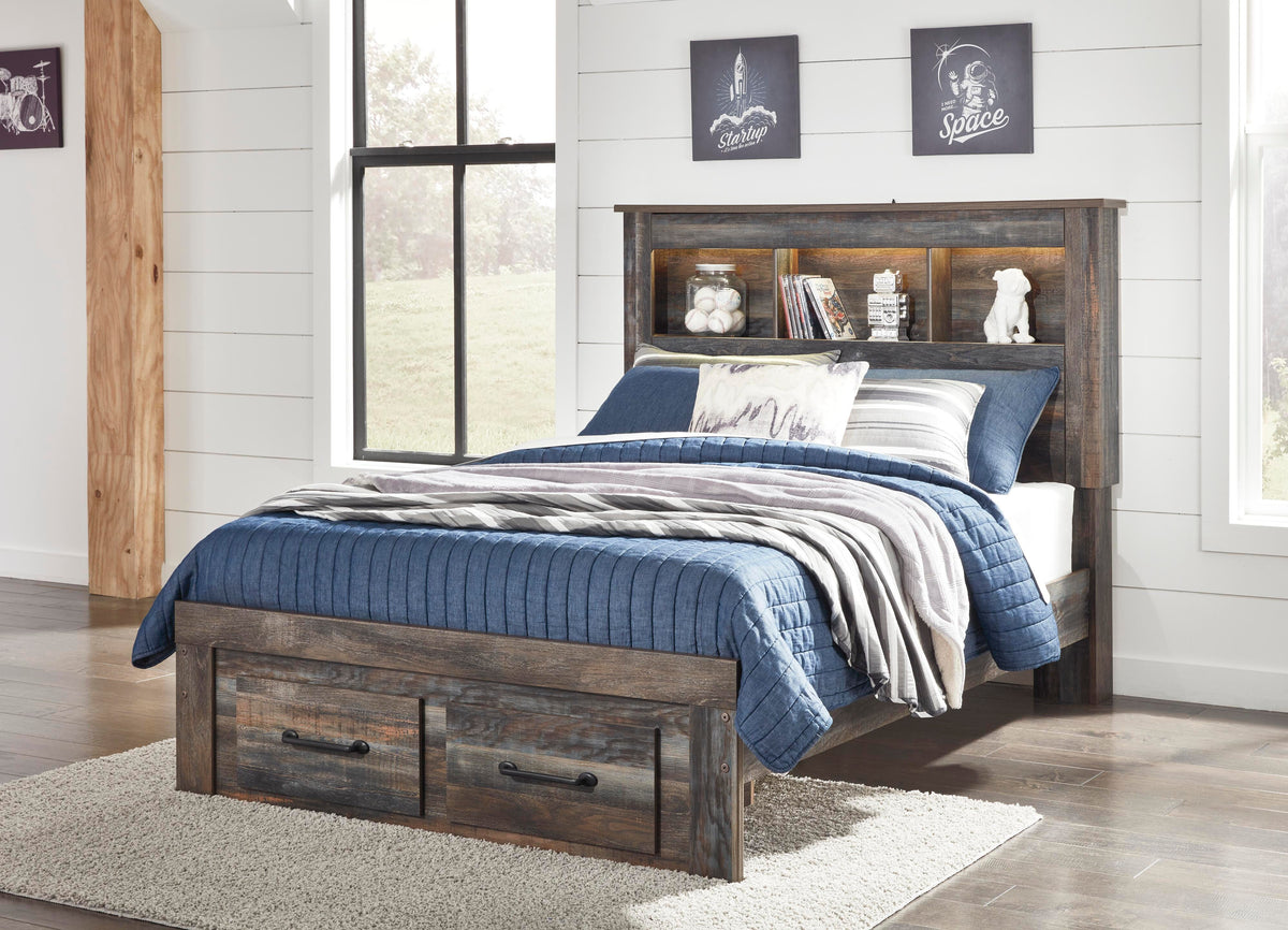 Drystan Full Bookcase Storage Bed and Nightstand
