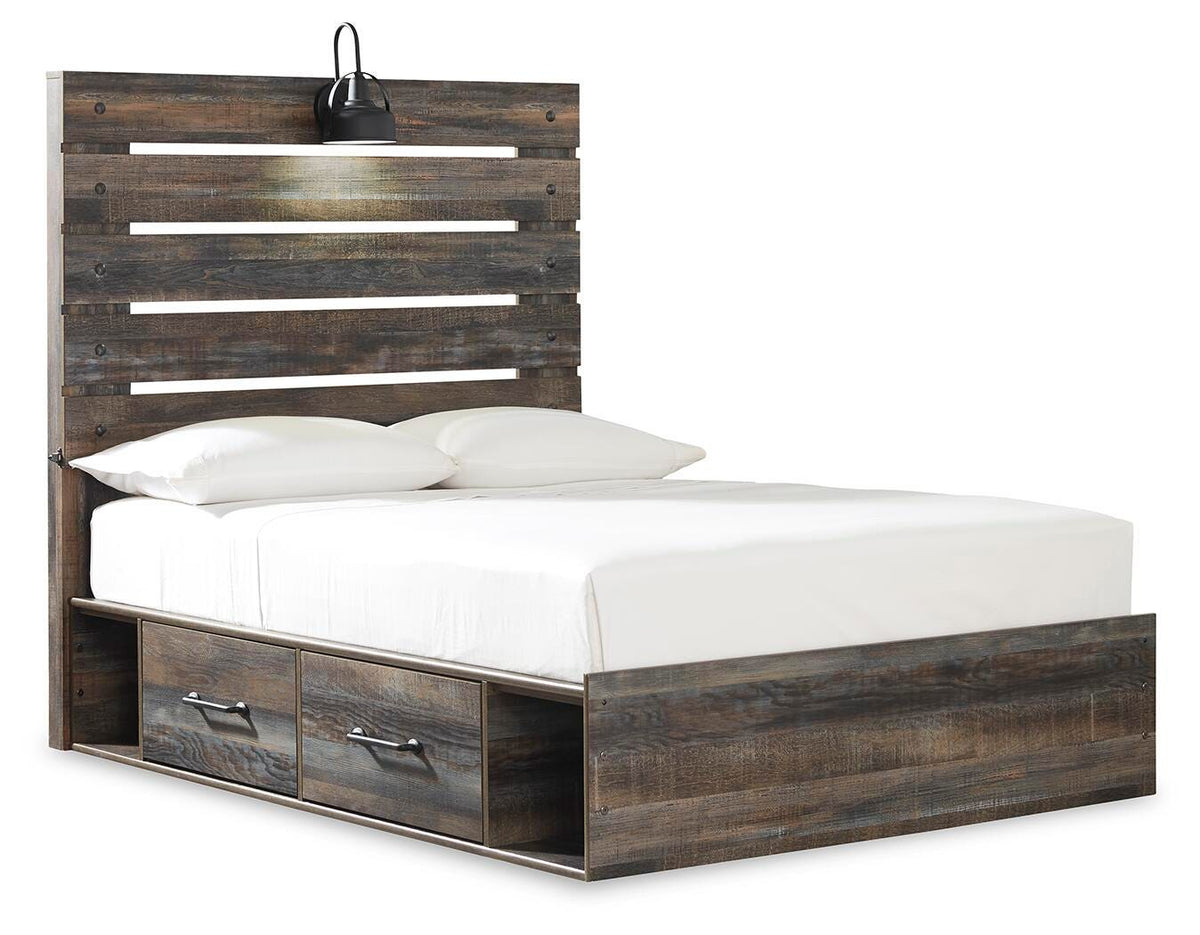 Drystan Queen Panel Bed with 4 Storage Drawers