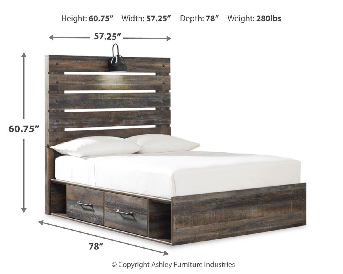 Drystan Queen Panel Bed with 4 Storage Drawers