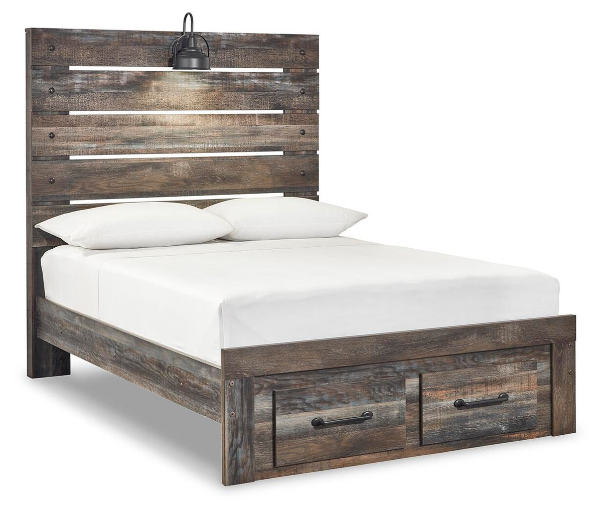 Drystan Queen Panel Bed with 2 Storage Drawers