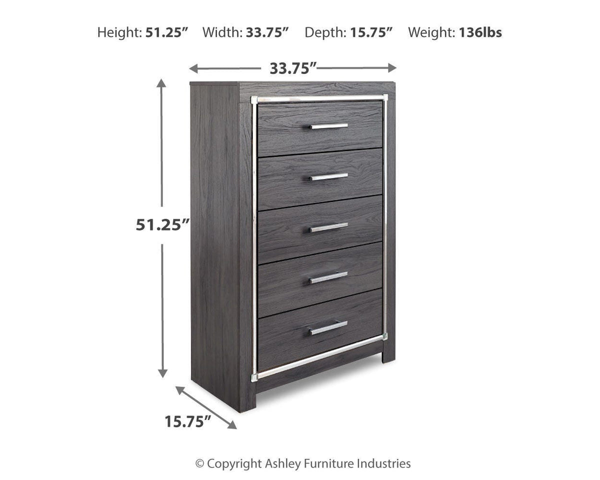 Lodanna King Panel Storage Bed, Chest and 2 Nightstands