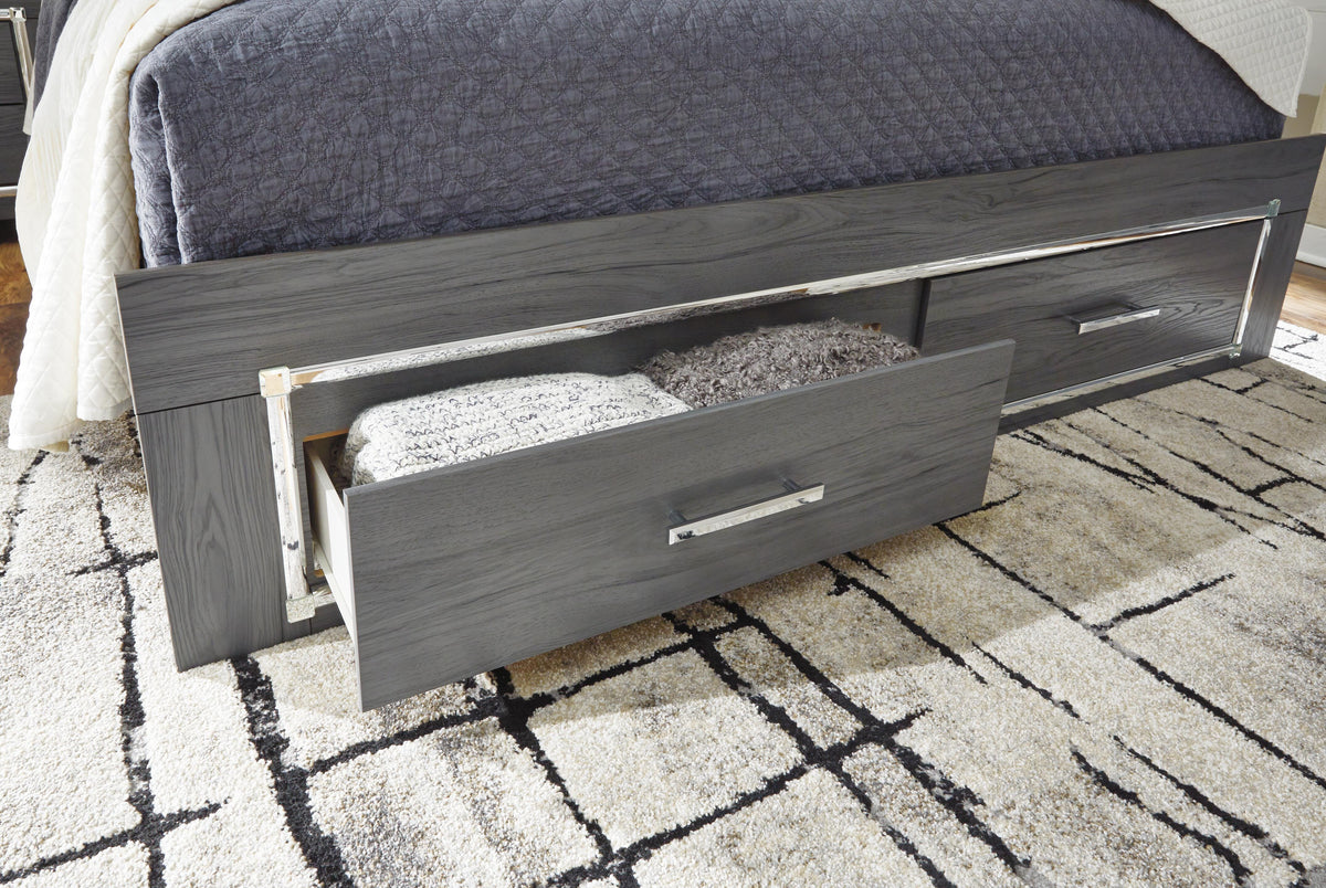 Lodanna Panel Bed with 2 Storage Drawers - King