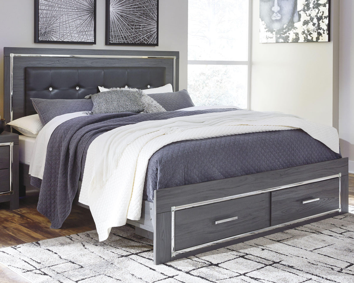 Lodanna King Panel Storage Bed, Chest and 2 Nightstands