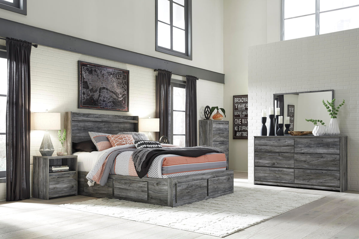 Baystorm Panel Bed with 6 Storage Drawers Set - King