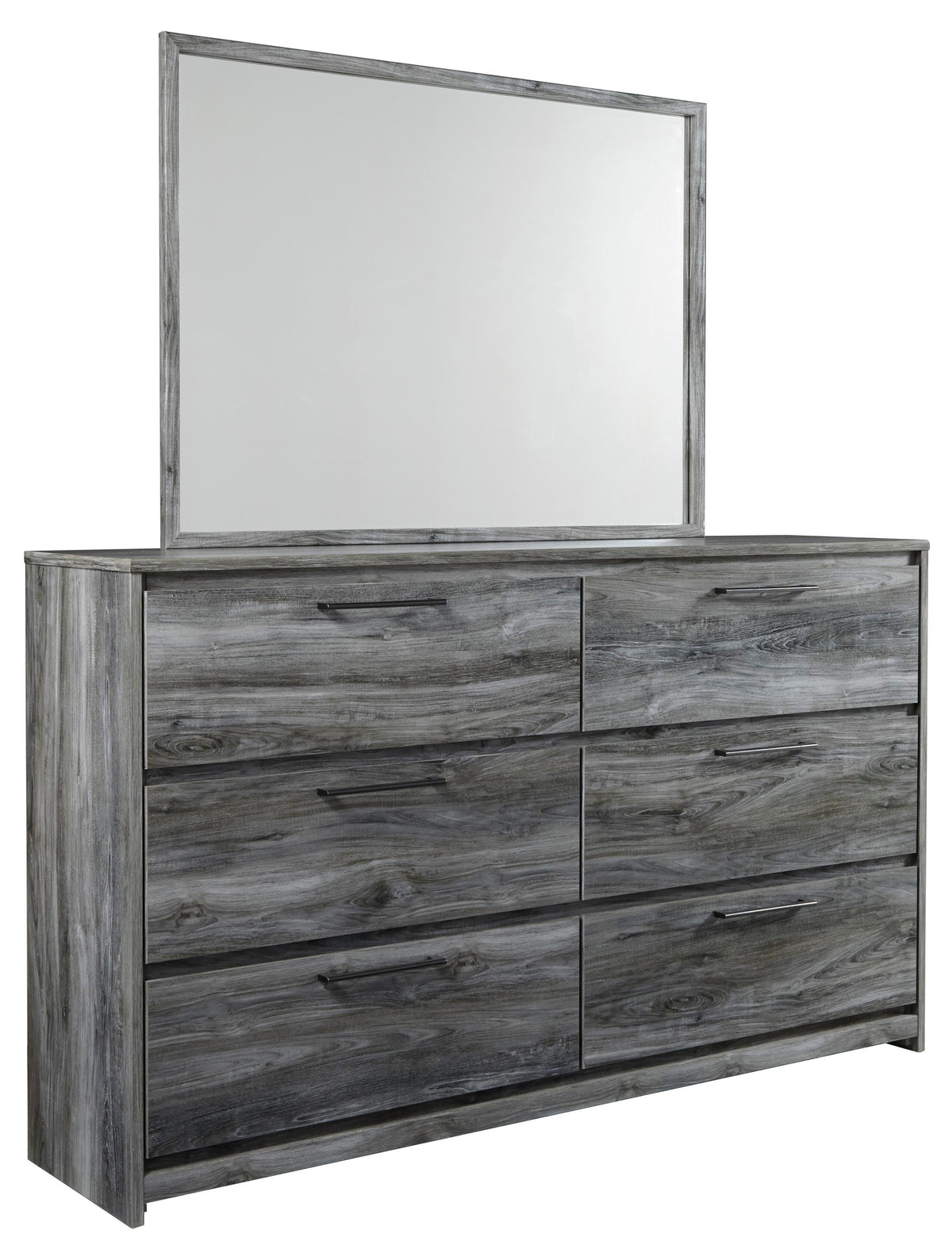 B221 Panel Headboard Set - Twin, Mirrored Dresser and Nightstand