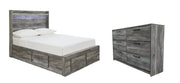 Baystorm Panel Bed with 6 Storage Drawers Set - Full