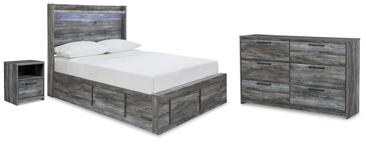 Baystorm Full Panel Storage Bed, Dresser and Nightstand