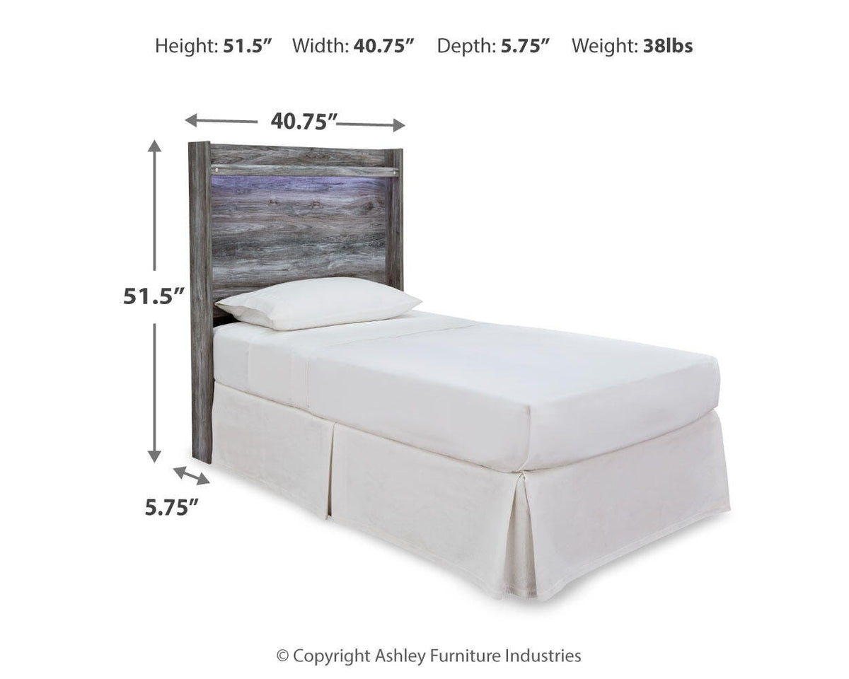 B221 Panel Headboard Set - Twin, Mirrored Dresser and Nightstand