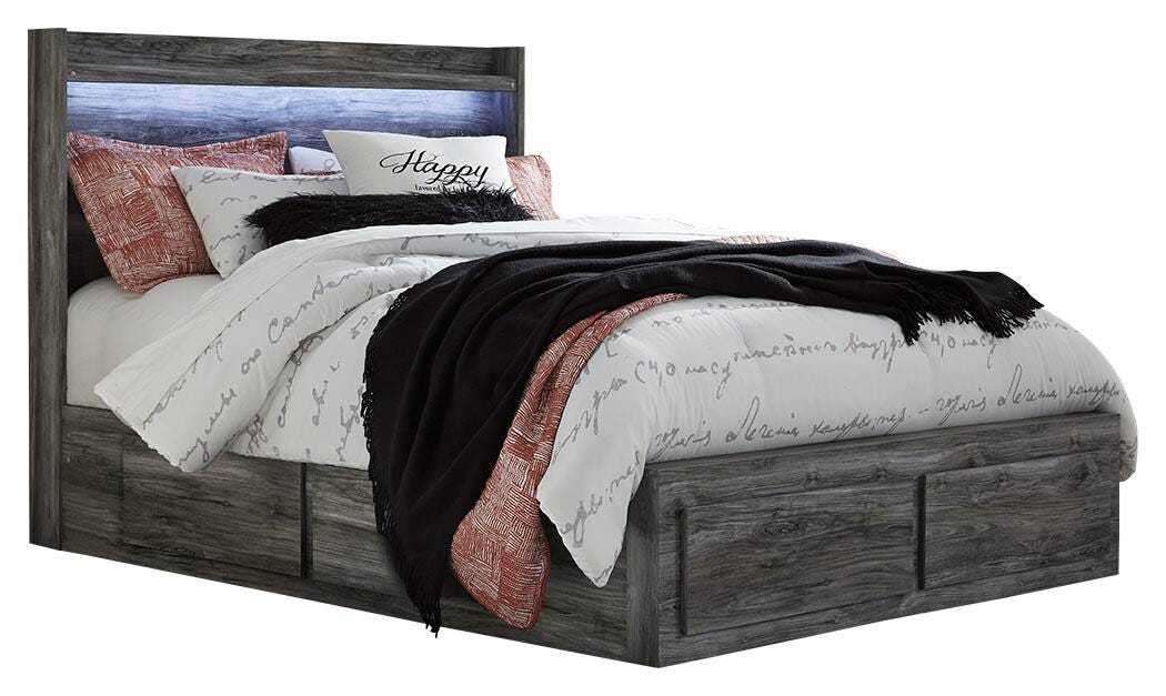 Baystorm Panel Bed with 6 Storage Drawers Set - Queen