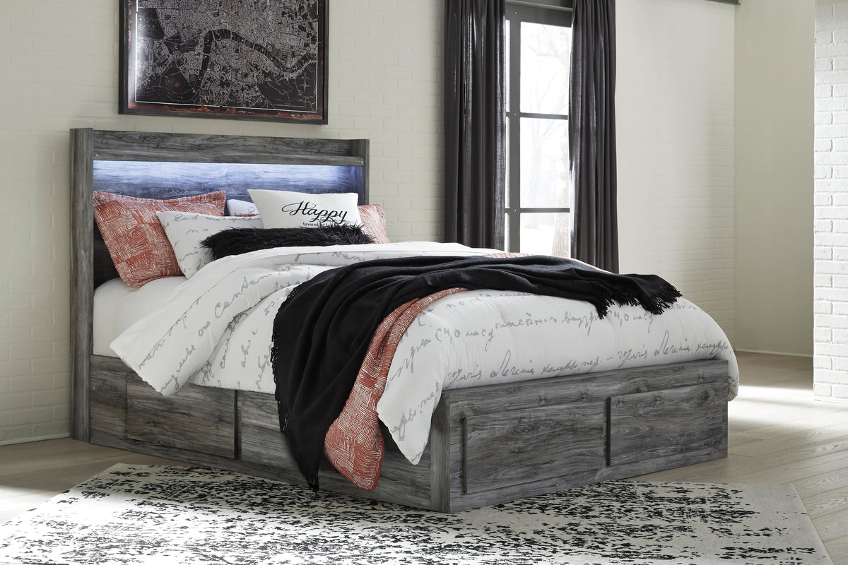 Baystorm Panel Bed with 6 Storage Drawers Set - Queen
