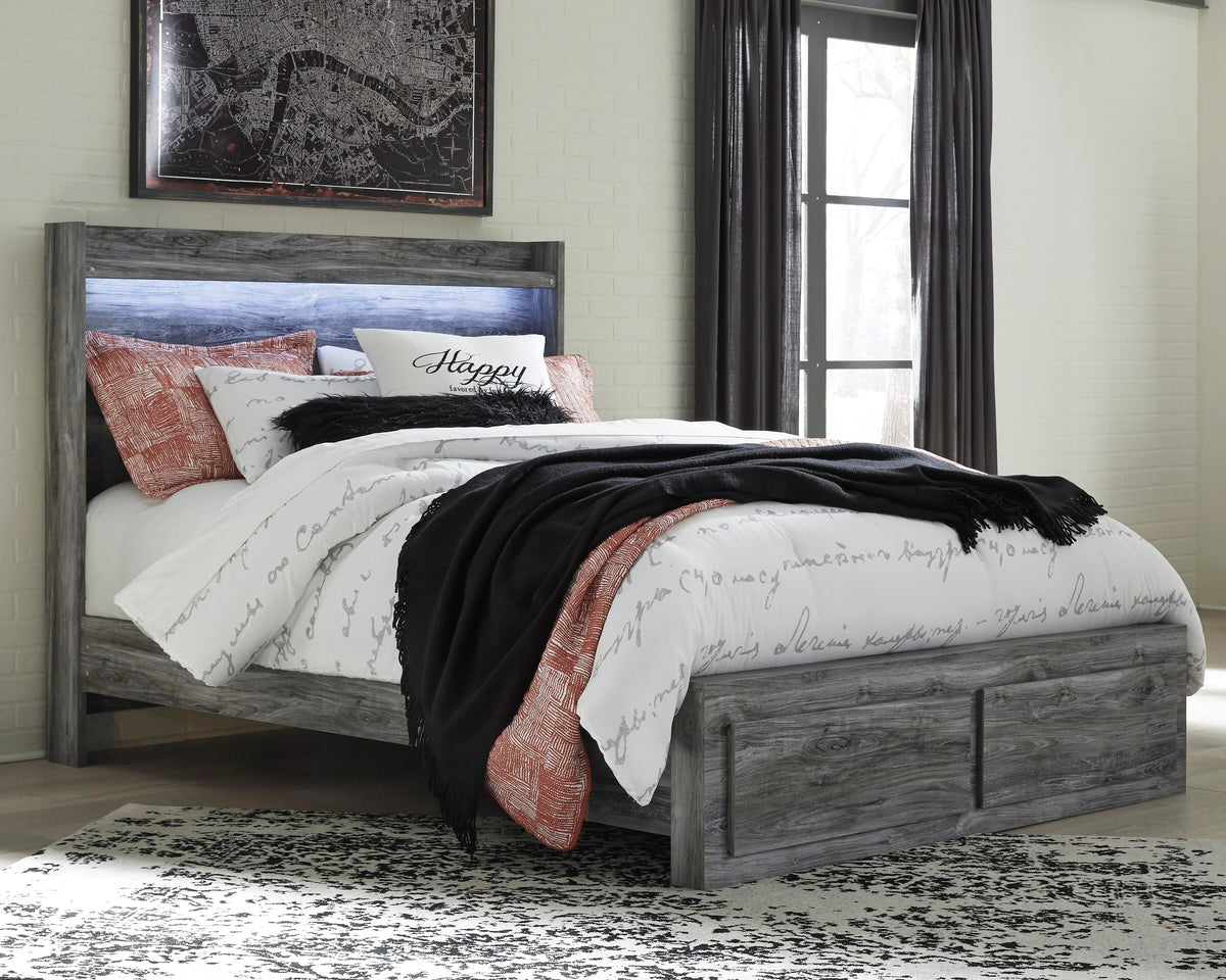 Baystorm Queen Storage Bed, Dresser, Mirror and Chest