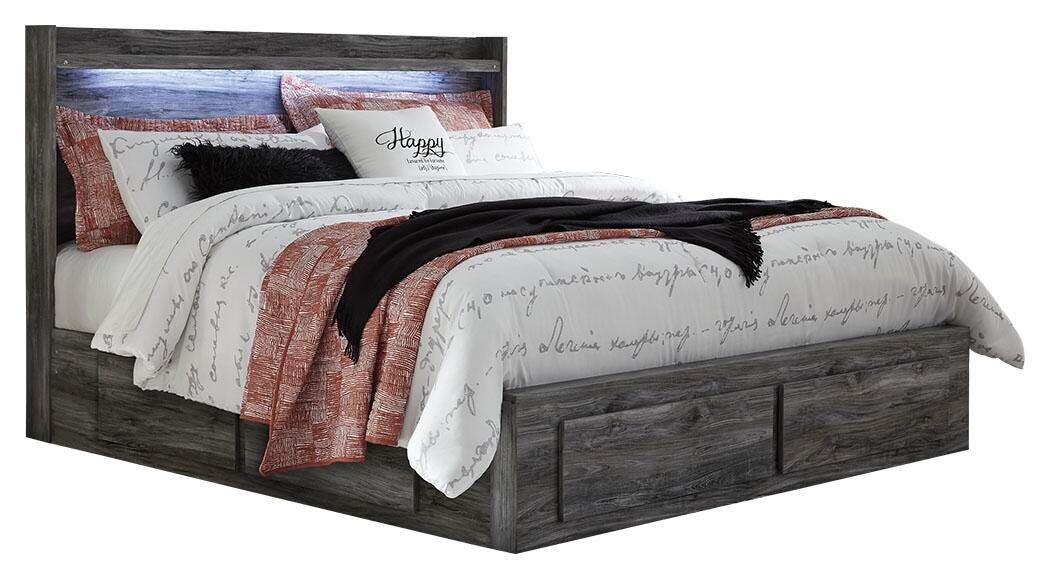 Baystorm Panel Bed with 6 Storage Drawers Set - King
