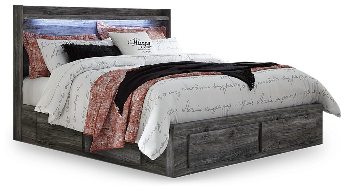 Baystorm Panel Bed with 6 Storage Drawers - King