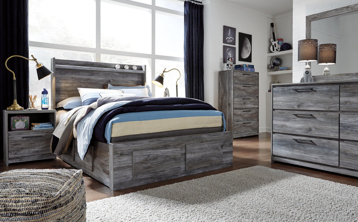 Baystorm Panel Bed with 6 Storage Drawers - Full