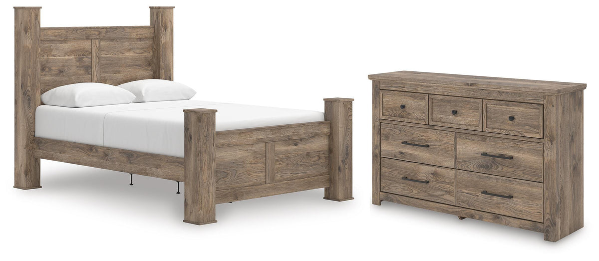 Rusticott Poster Bed Set - Queen, Dresser