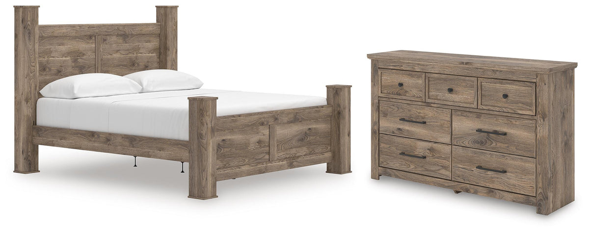 Rusticott Poster Bed Set - King, Dresser
