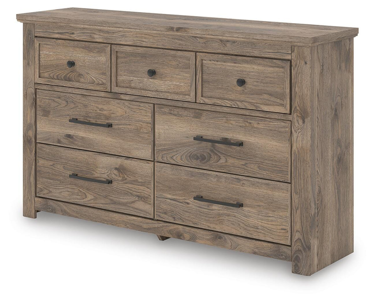 Rusticott Poster Bed Set - Queen, Dresser