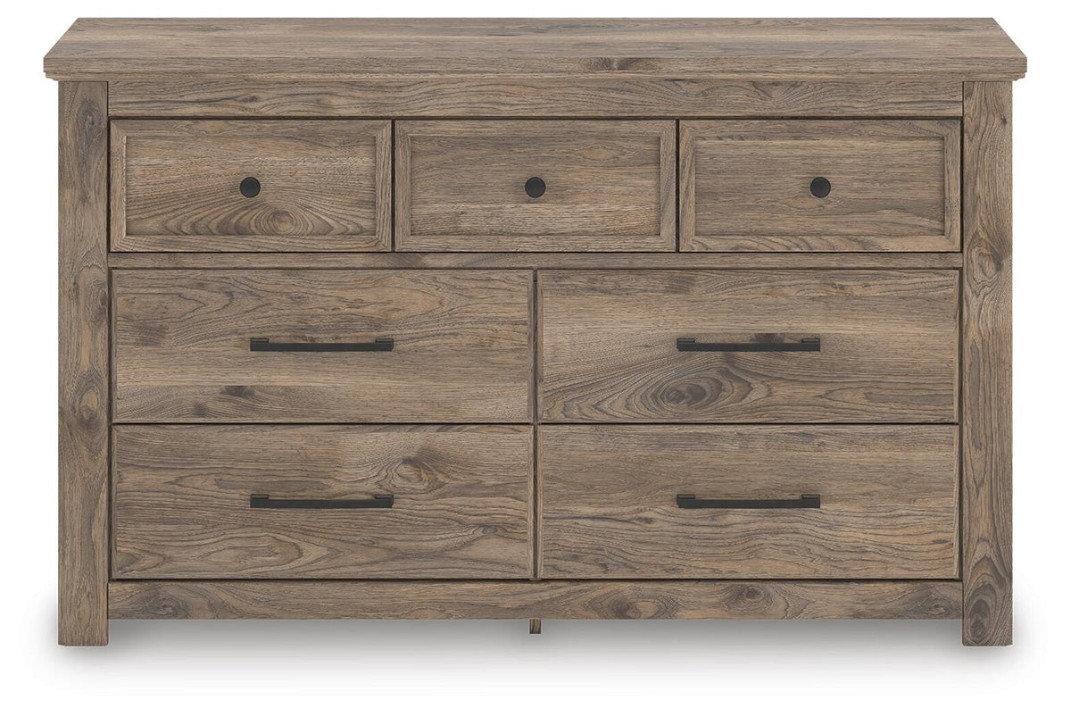 Rusticott Poster Bed Set - Queen, Dresser