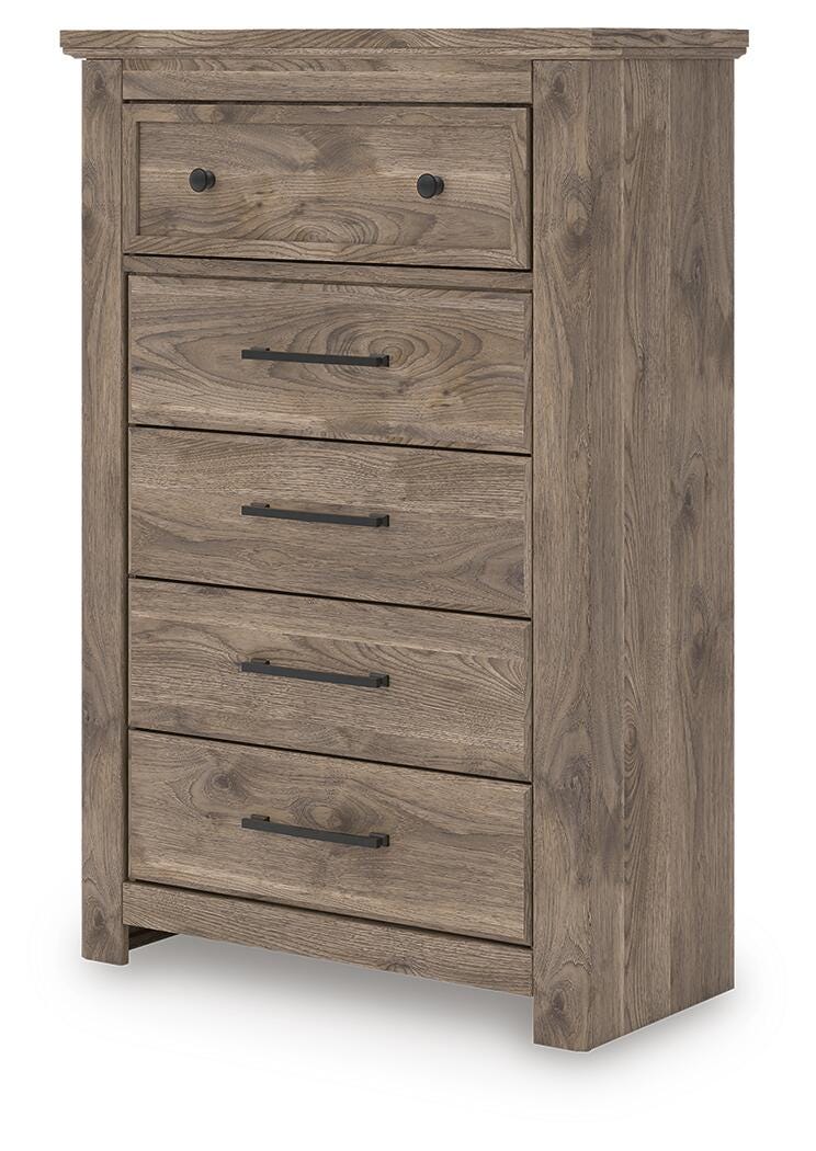 Rusticott Poster Bed Set - King, Dresser and Chest