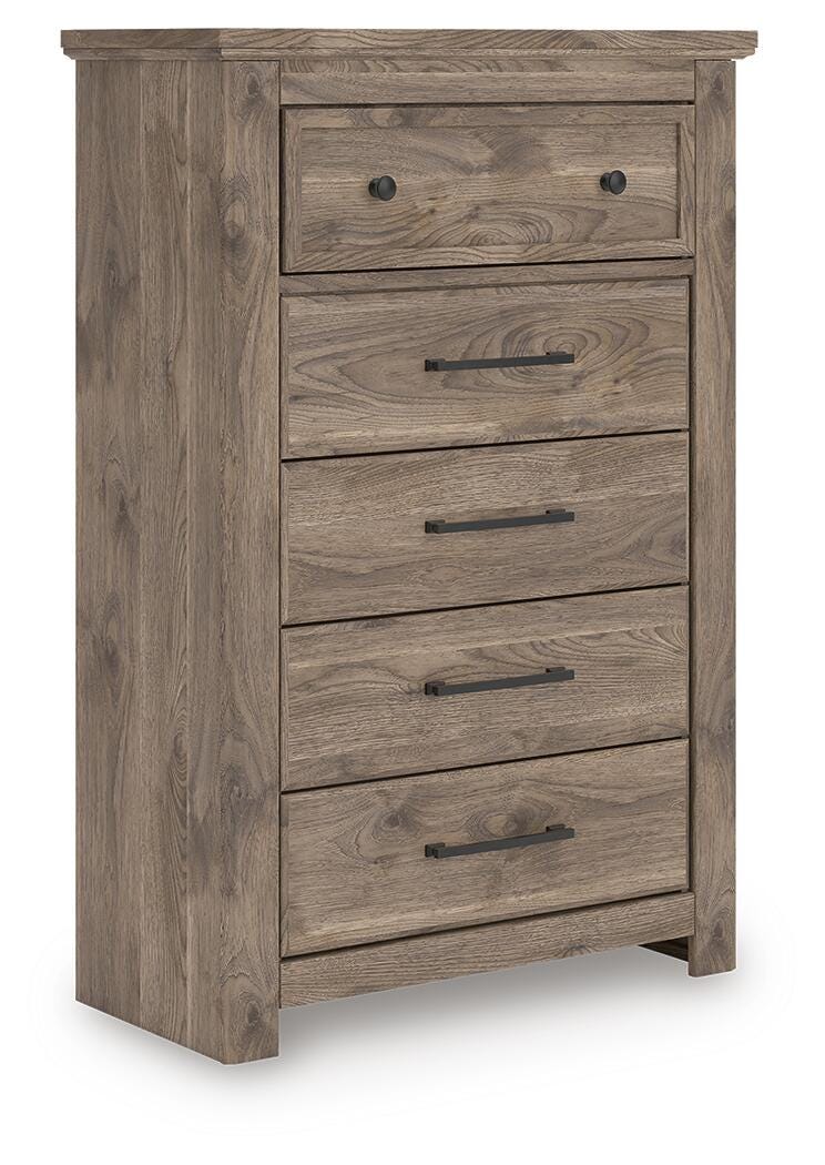Rusticott Poster Bed Set - King, Dresser and Chest