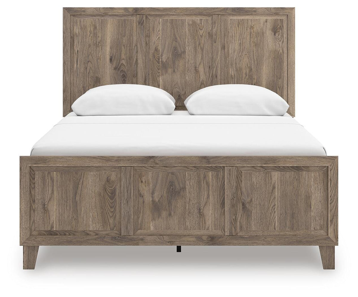 Rusticott Queen Panel Bed, Dresser and Nightstand