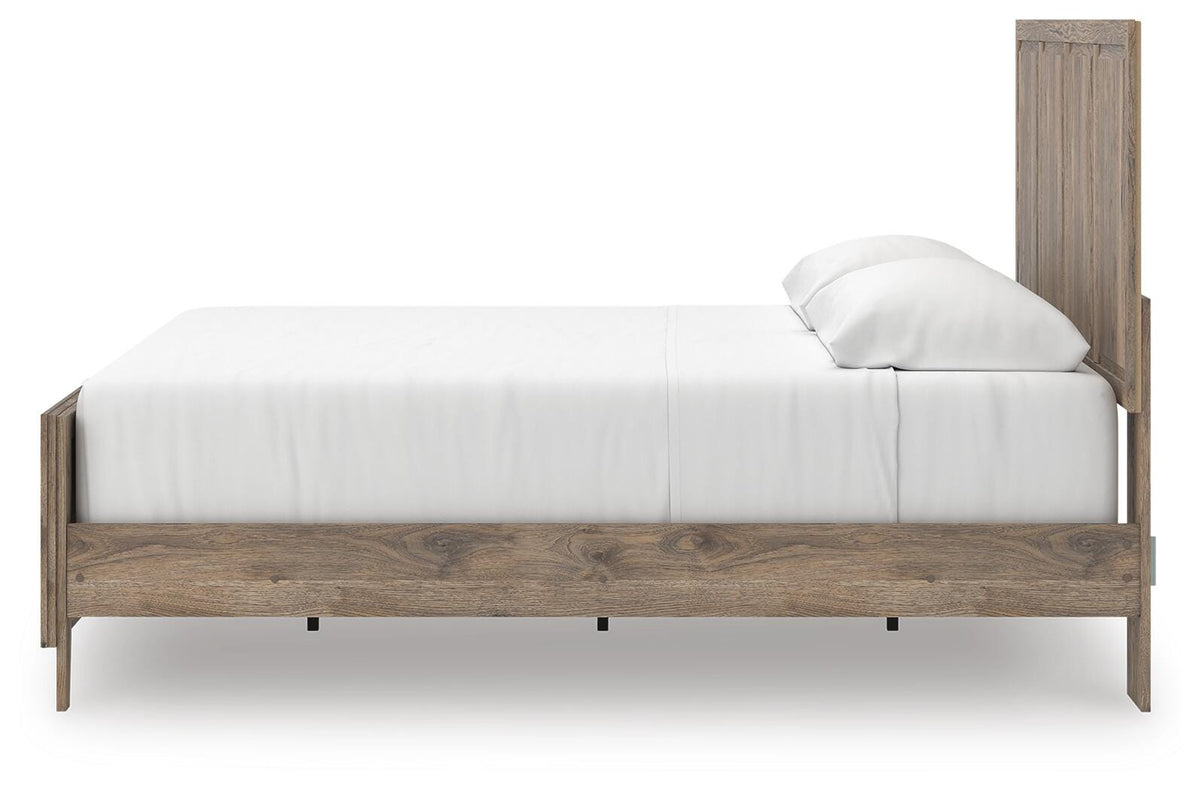 Rusticott King Panel Bed, Dresser, Mirror and Nightstand