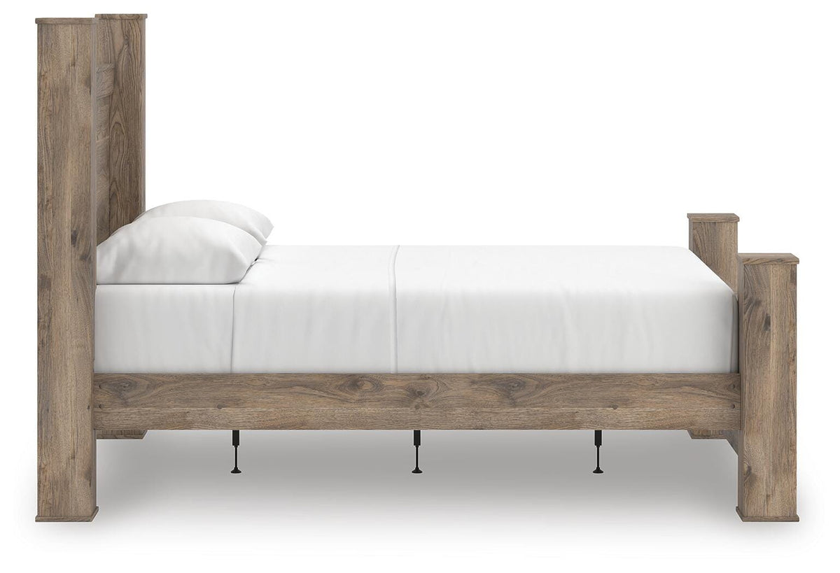 Rusticott Queen Poster Bed, Dresser and Mirror