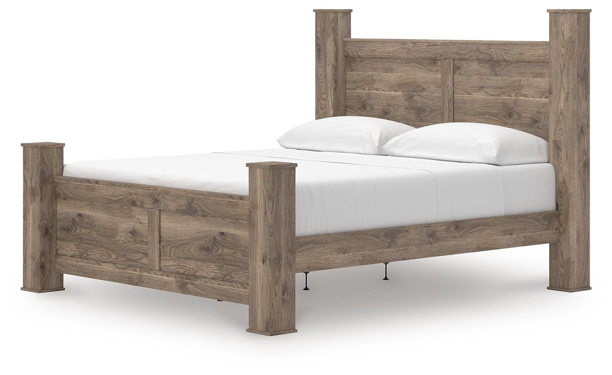 Rusticott Poster Bed Set - King, Dresser