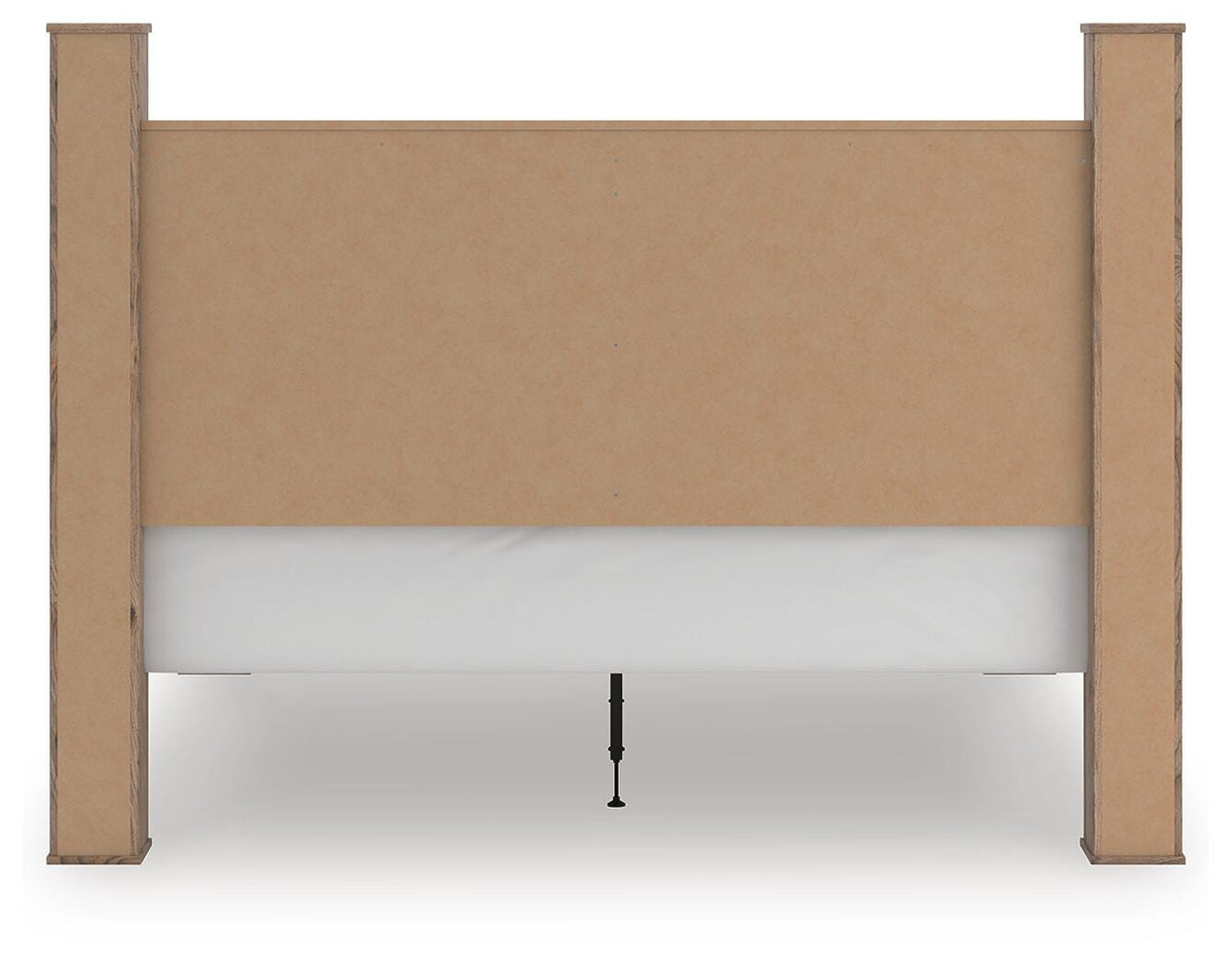 Rusticott King Poster Bed, Dresser, Mirror and Nightstand