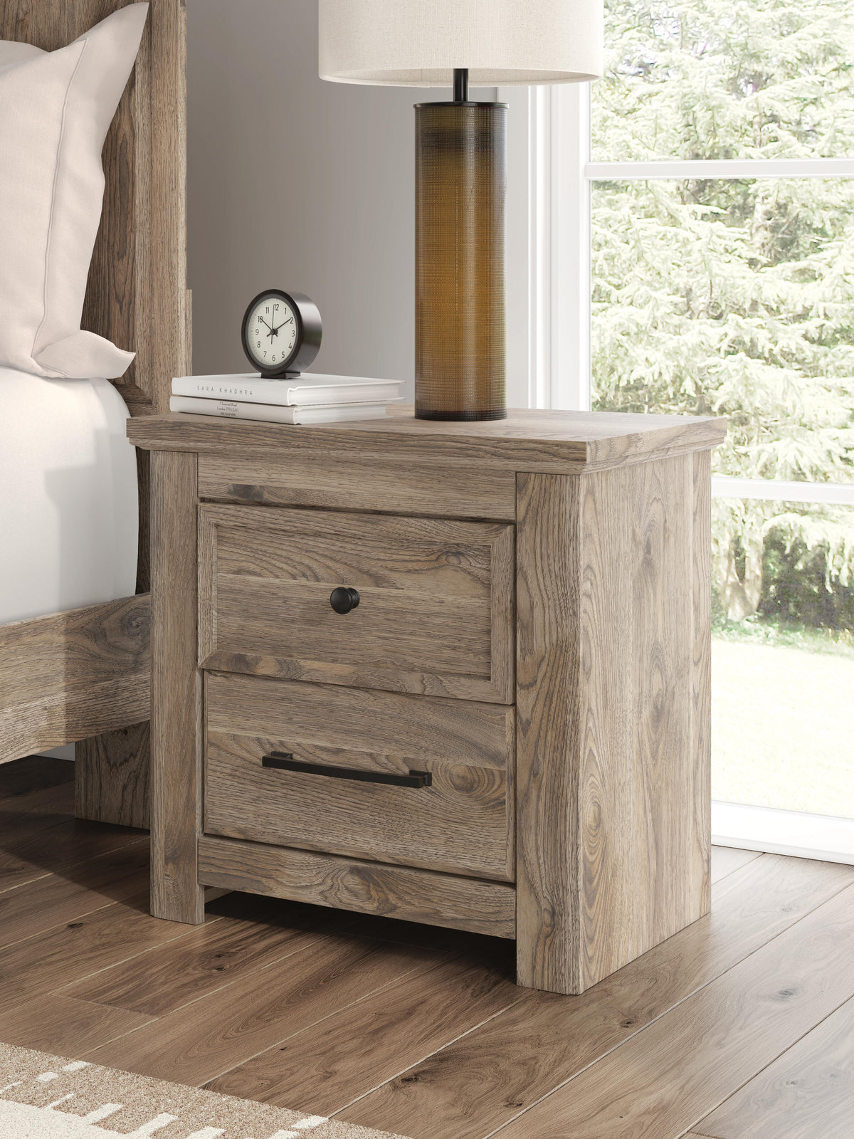 Rusticott King Panel Bed, Dresser, Mirror and Nightstand