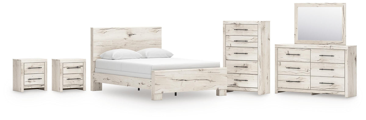 Lawroy Panel Bed Set - Queen, Dresser, Mirror, Chest and 2 Nightstands