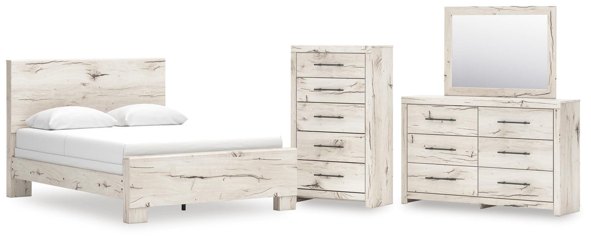 Lawroy Panel Bed Set - Queen, Dresser, Mirror and Chest